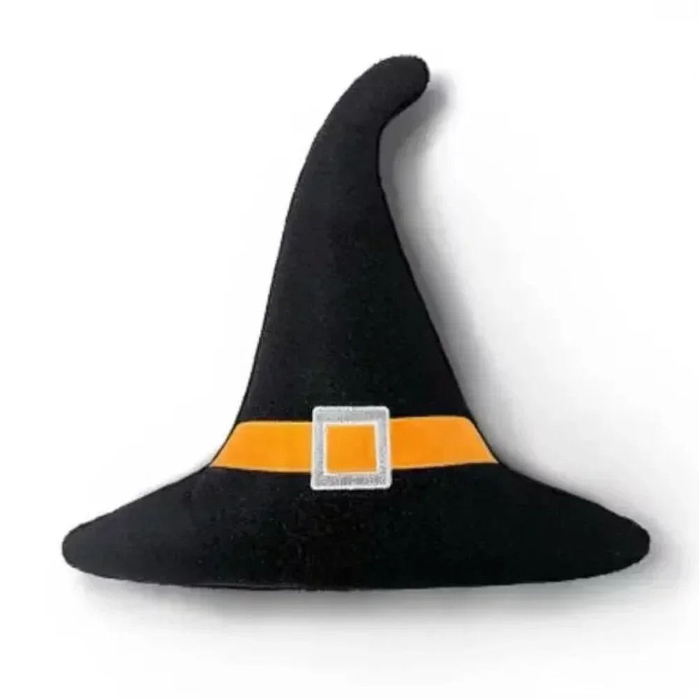 NWT! Glitter Witch Hat Pillow / Target Halloween Decor Accent Black Orange Fall